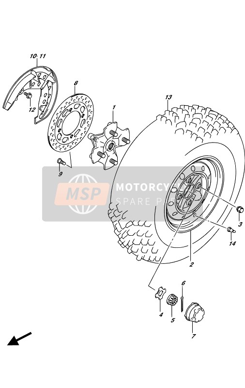 Suzuki LT-A750X KINGQUD AXi 4X4 2017 Front Wheel for a 2017 Suzuki LT-A750X KINGQUD AXi 4X4