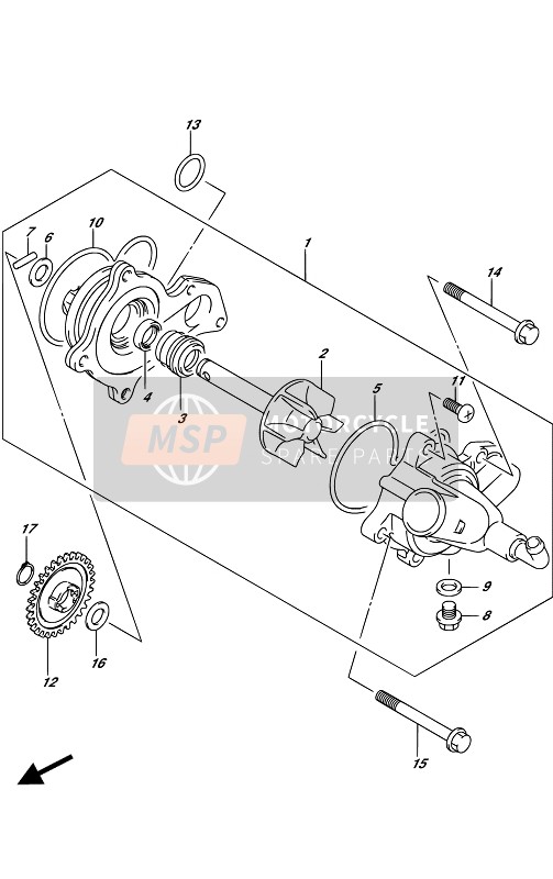 Suzuki LT-A750XP KINGQUAD AXi 4X4 2017 Pompe à eau pour un 2017 Suzuki LT-A750XP KINGQUAD AXi 4X4