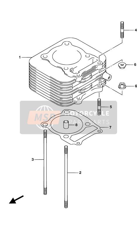 Suzuki LT-F250 2017 Cylinder for a 2017 Suzuki LT-F250