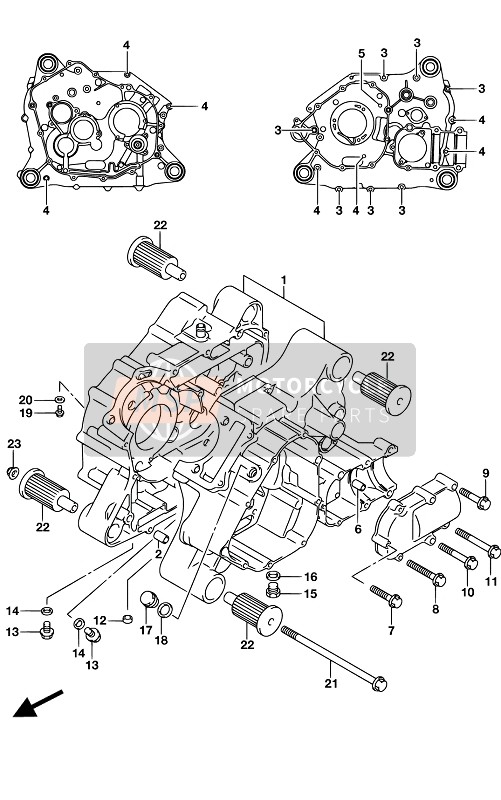 Suzuki LT-F250 2017 Crankcase for a 2017 Suzuki LT-F250