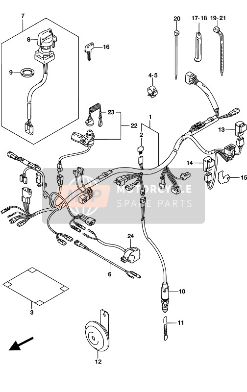 Suzuki LT-F250 2017 Arnés de cableado para un 2017 Suzuki LT-F250