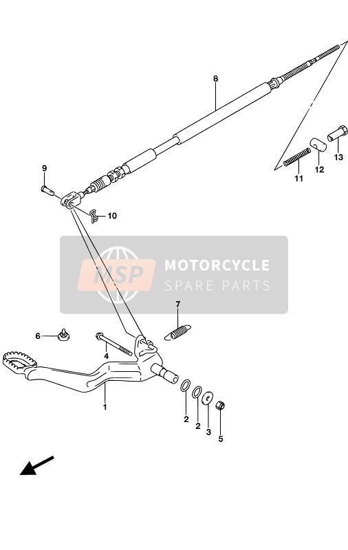 Suzuki LT-F250 2017 Freno posteriore per un 2017 Suzuki LT-F250