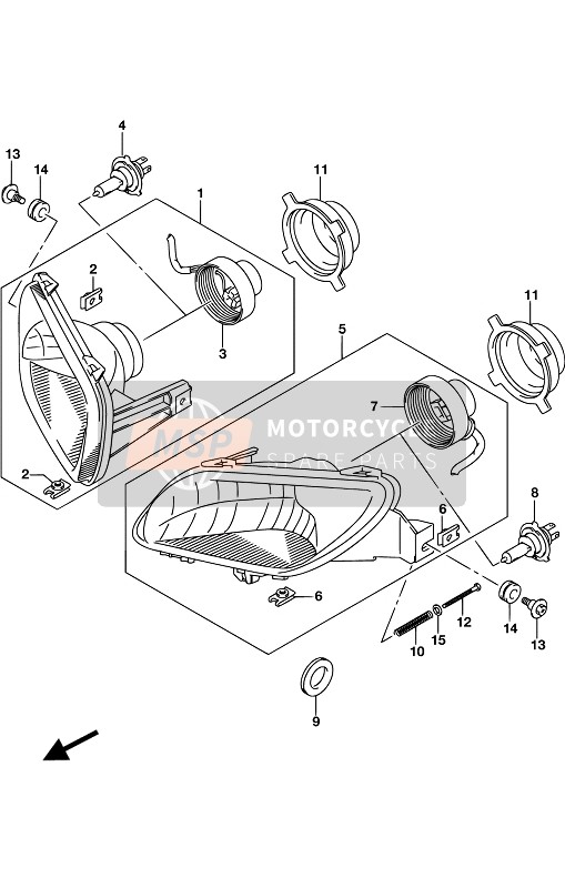 Suzuki LT-F400F KINGQUAD FSi 4X4 2017 Koplamp voor een 2017 Suzuki LT-F400F KINGQUAD FSi 4X4