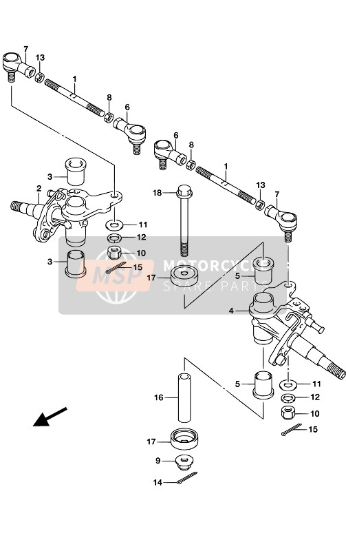 stuurknokkel arm