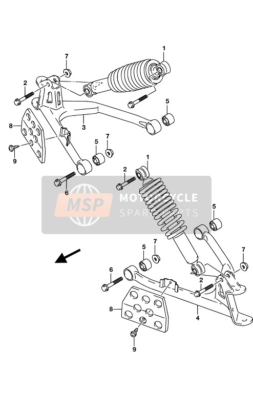 Suzuki LT-Z90 QUADSPORT 2017 AUFHÄNGUNGSARM für ein 2017 Suzuki LT-Z90 QUADSPORT