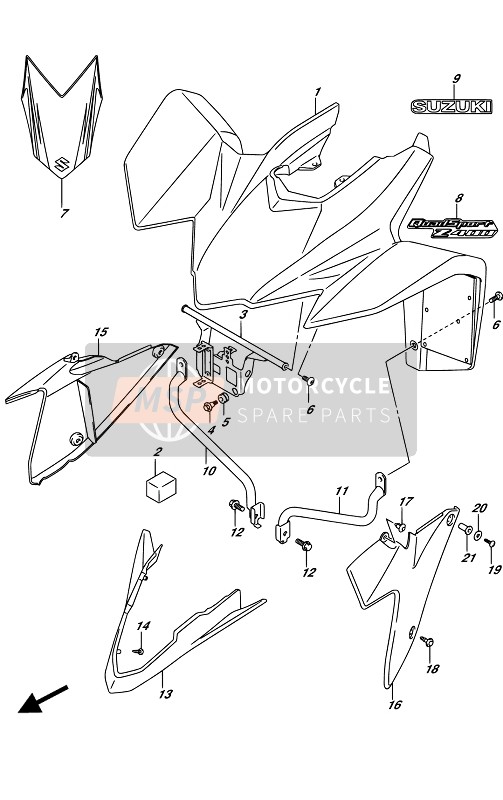 Suzuki LT-Z400 2017 Front Fender for a 2017 Suzuki LT-Z400