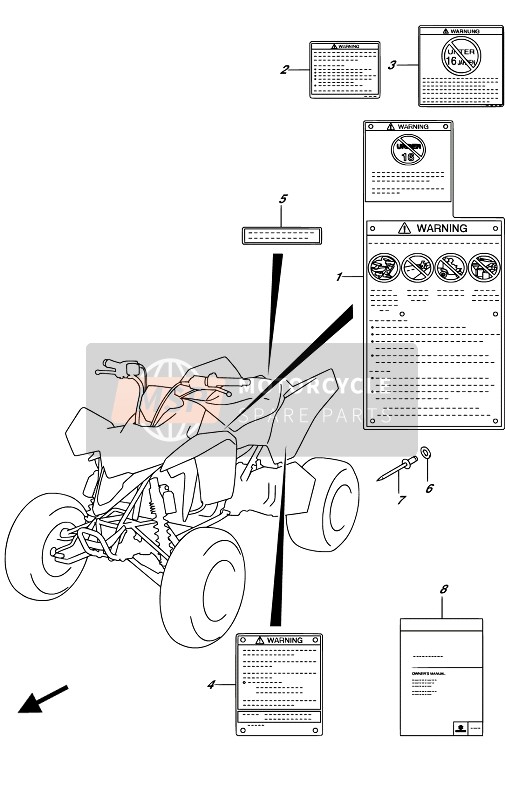 Suzuki LT-Z400 2017 Label for a 2017 Suzuki LT-Z400