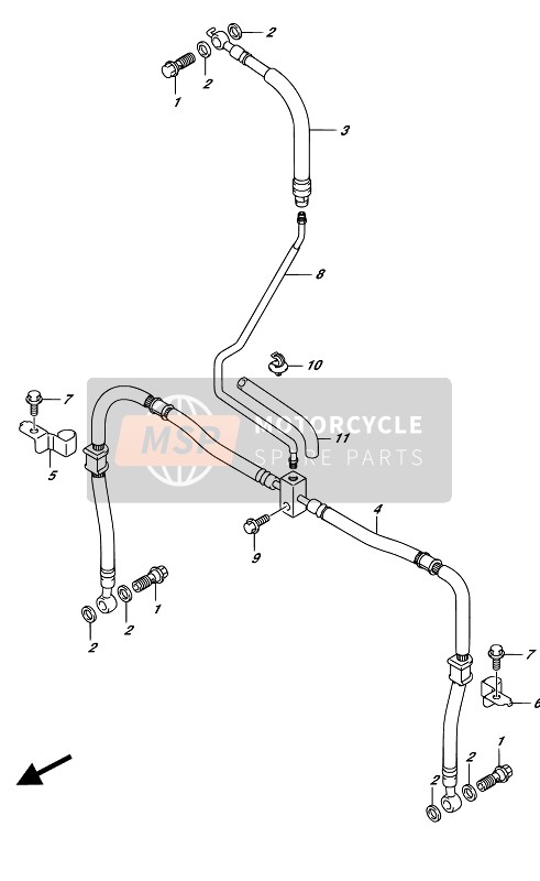 Suzuki LT-Z400 2017 Flexible de frein avant pour un 2017 Suzuki LT-Z400