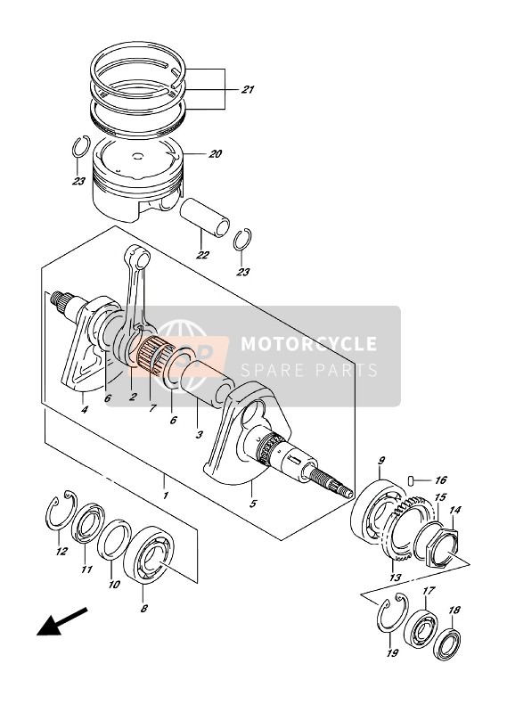 Suzuki LT-A500X KINGQUAD AXi 4X4 2018 Crankshaft for a 2018 Suzuki LT-A500X KINGQUAD AXi 4X4