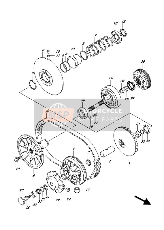 Suzuki LT-A500X KINGQUAD AXi 4X4 2018 Transmission (1) for a 2018 Suzuki LT-A500X KINGQUAD AXi 4X4