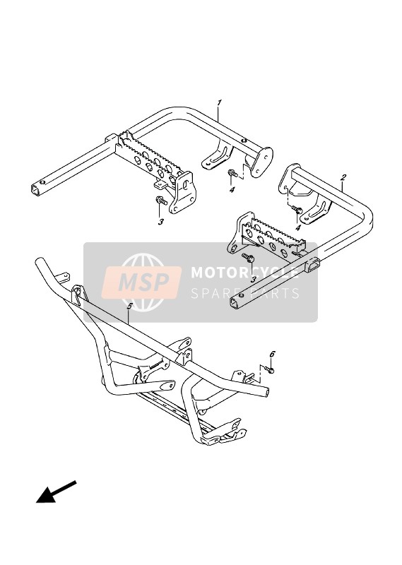 Suzuki LT-A500X KINGQUAD AXi 4X4 2018 Footrest for a 2018 Suzuki LT-A500X KINGQUAD AXi 4X4