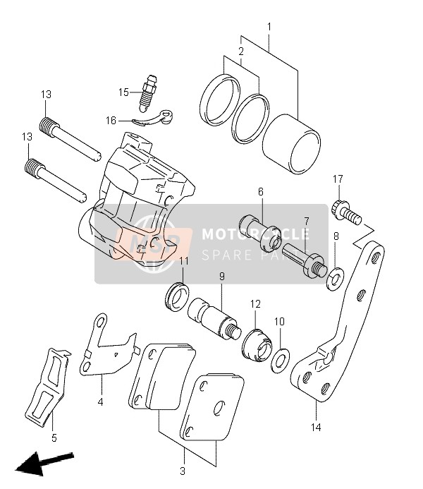 Suzuki LT-A400F EIGER 4X4 2002 Front Caliper for a 2002 Suzuki LT-A400F EIGER 4X4