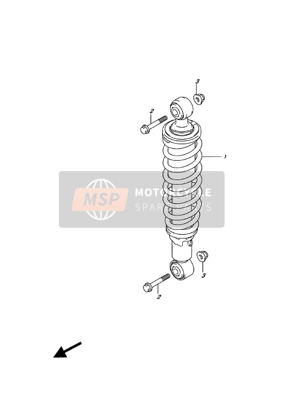 Suzuki LT-A500X KINGQUAD AXi 4X4 2018 Rear Shock Absorber for a 2018 Suzuki LT-A500X KINGQUAD AXi 4X4