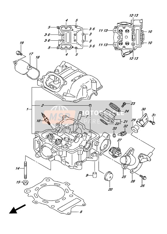 Suzuki LT-A500XP KINGQUAD AXi 4X4 2018 Cylinder Head for a 2018 Suzuki LT-A500XP KINGQUAD AXi 4X4