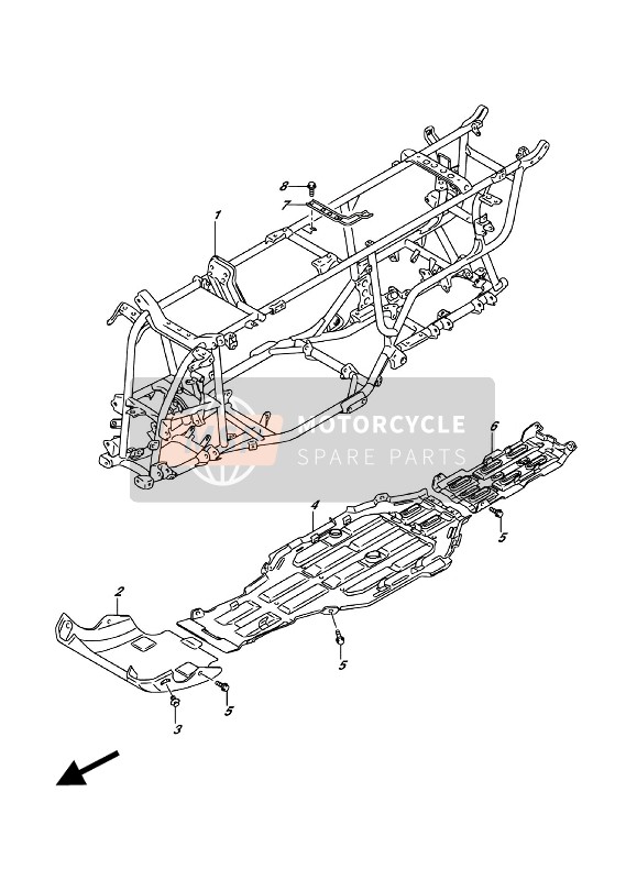 Suzuki LT-A500XP KINGQUAD AXi 4X4 2018 Frame for a 2018 Suzuki LT-A500XP KINGQUAD AXi 4X4