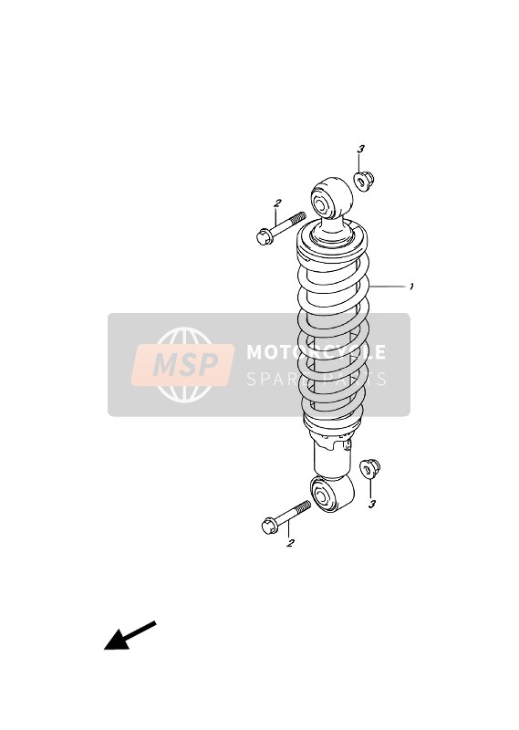 Suzuki LT-A500XP KINGQUAD AXi 4X4 2018 Rear Shock Absorber for a 2018 Suzuki LT-A500XP KINGQUAD AXi 4X4