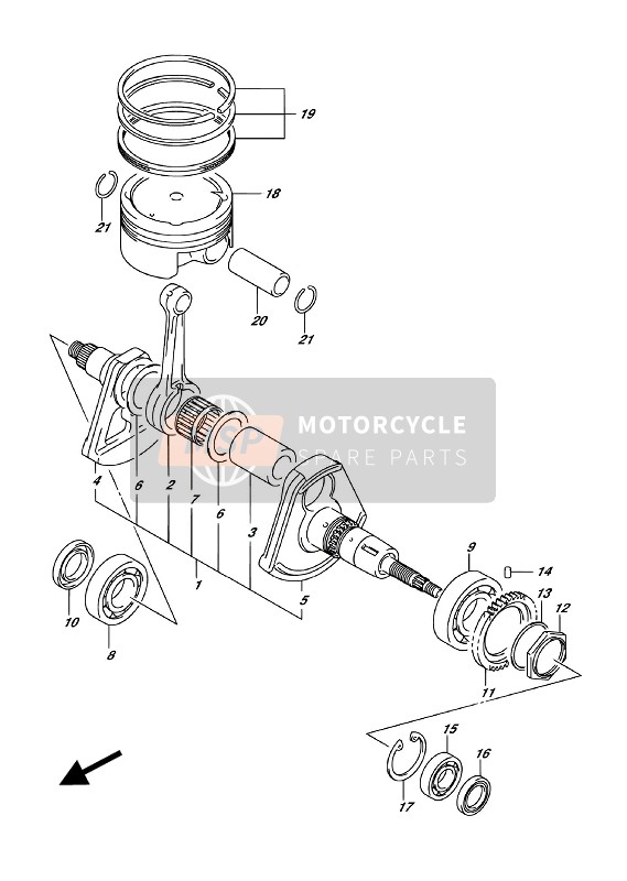 Suzuki LT-A750X KINGQUD AXi 4X4 2018 Crankshaft for a 2018 Suzuki LT-A750X KINGQUD AXi 4X4