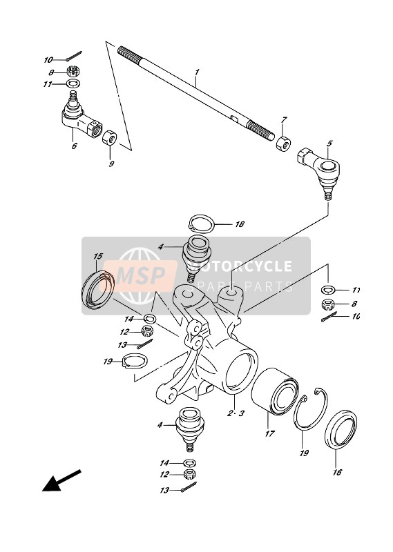 Suzuki LT-A750X KINGQUD AXi 4X4 2018 Steering Knuckle for a 2018 Suzuki LT-A750X KINGQUD AXi 4X4