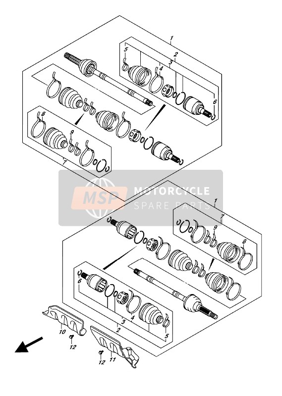 Suzuki LT-A750X KINGQUD AXi 4X4 2018 Front Drive Shaft for a 2018 Suzuki LT-A750X KINGQUD AXi 4X4