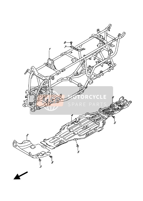 Suzuki LT-A750XP KINGQUD AXi 4X4 2018 Frame voor een 2018 Suzuki LT-A750XP KINGQUD AXi 4X4