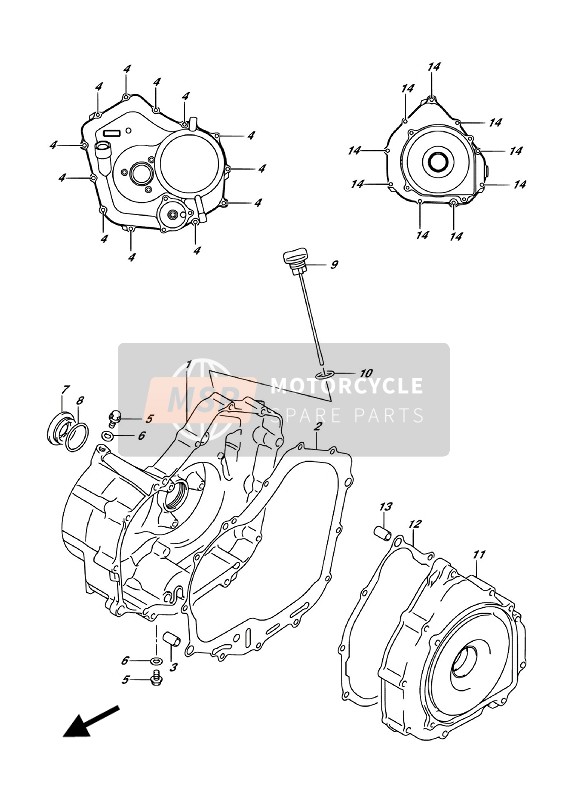 Suzuki LT-F250 2018 Couvercle de carter pour un 2018 Suzuki LT-F250