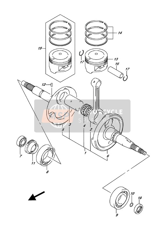 Suzuki LT-F250 2018 Crankshaft for a 2018 Suzuki LT-F250