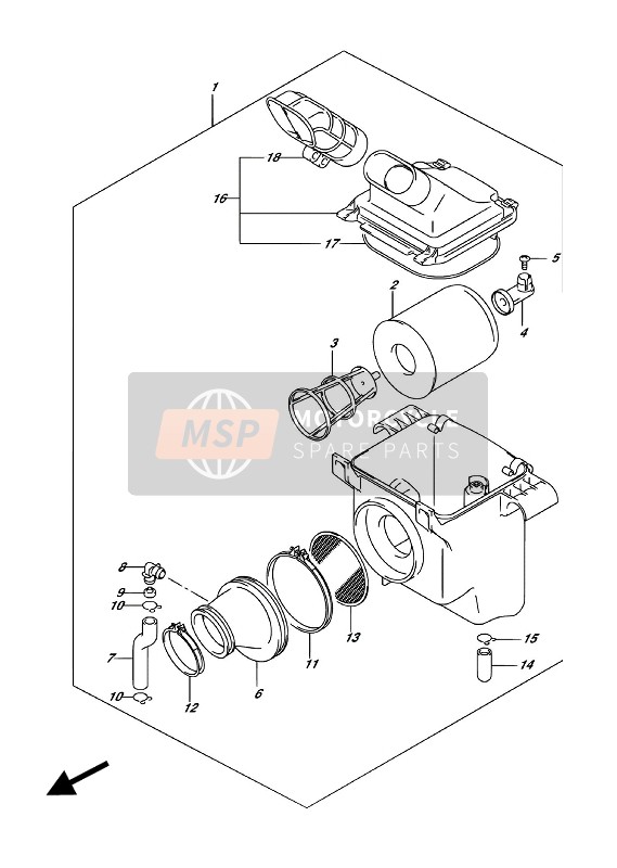 Suzuki LT-F250 2018 Air Cleaner for a 2018 Suzuki LT-F250