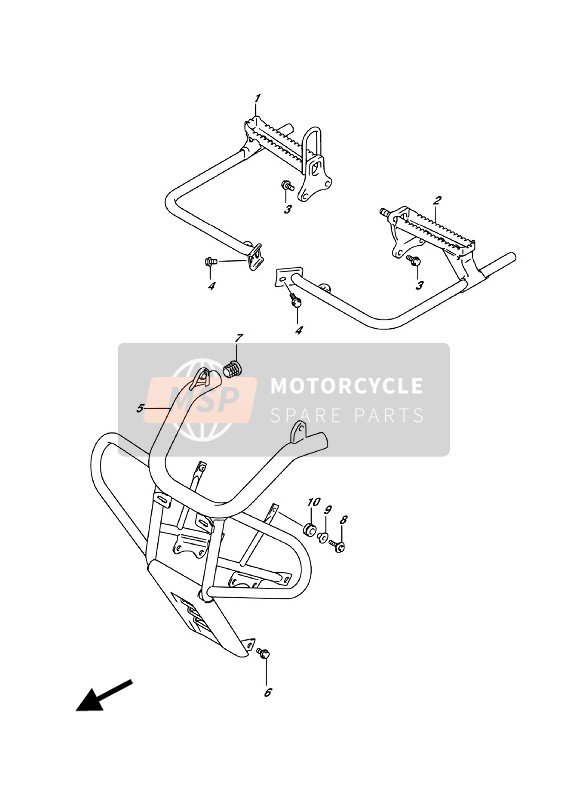 Suzuki LT-F250 2018 Poggiapiedi per un 2018 Suzuki LT-F250