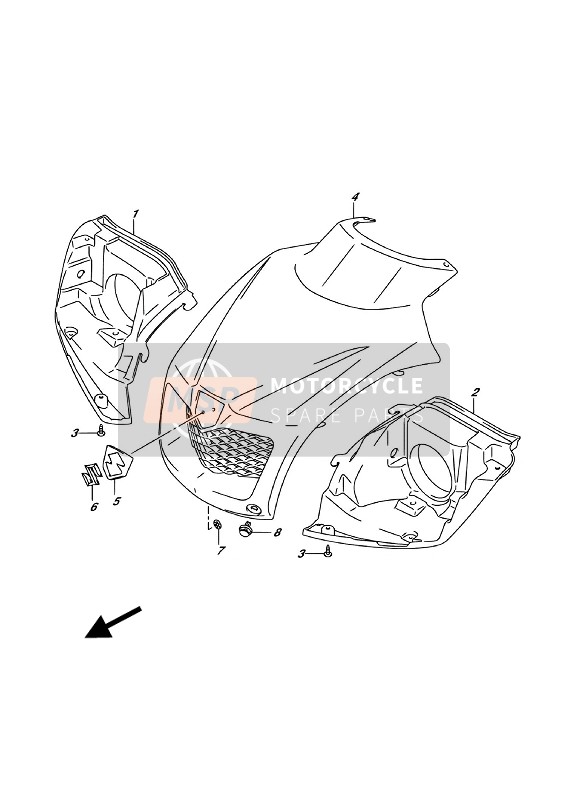 Suzuki LT-F250 2018 Boîtier de phare pour un 2018 Suzuki LT-F250