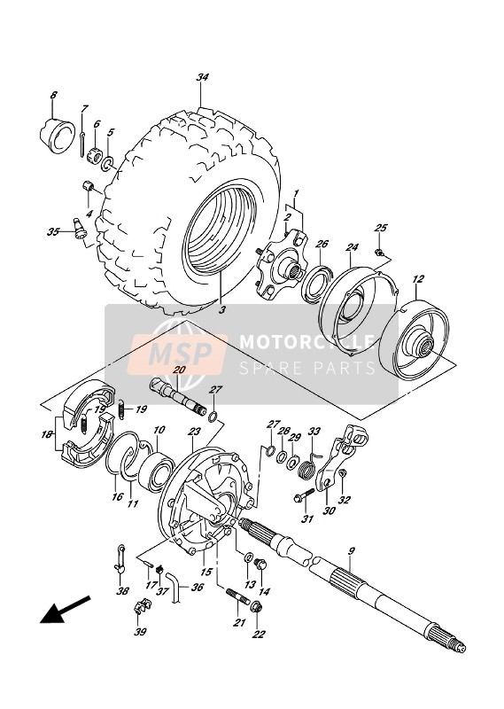 Suzuki LT-F250 2018 RH Rear Wheel for a 2018 Suzuki LT-F250