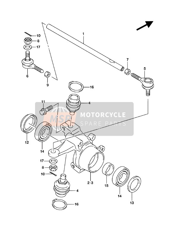 Suzuki LT-F400F KINGQUAD FSi 4X4 2018 Fusée de direction pour un 2018 Suzuki LT-F400F KINGQUAD FSi 4X4