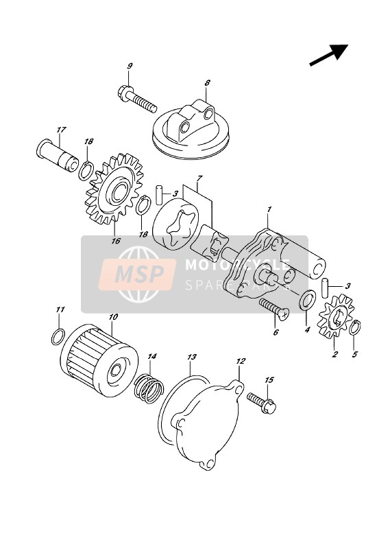 Suzuki LT-Z400 2018 Bomba de aceite para un 2018 Suzuki LT-Z400