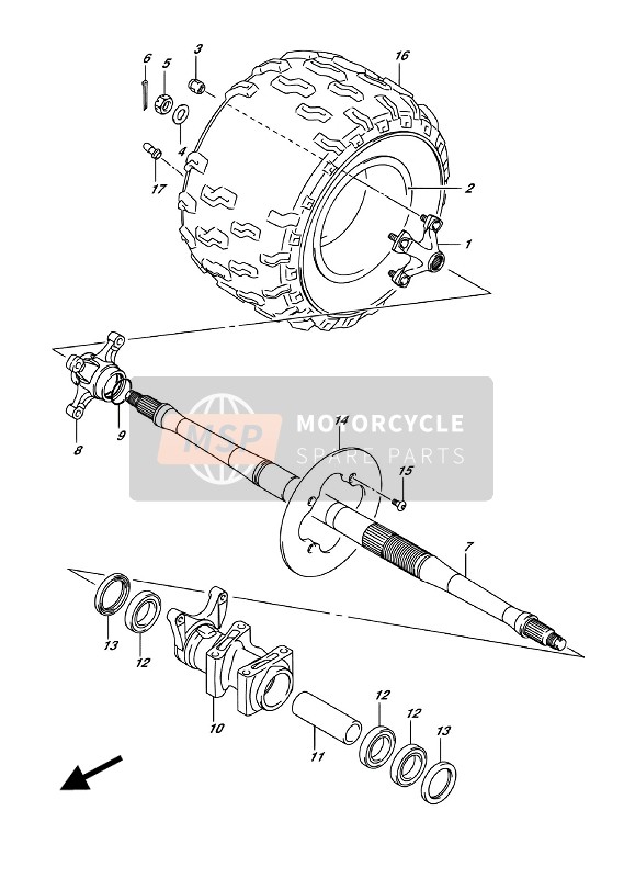 Suzuki LT-Z400 2018 RH Rueda trasera para un 2018 Suzuki LT-Z400