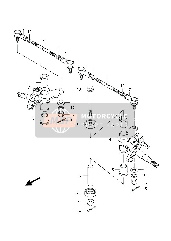 Suzuki LT-Z50 2014 ACHSSCHENKELARM für ein 2014 Suzuki LT-Z50