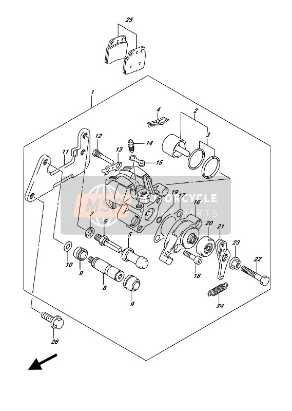 Bremssattel hinten