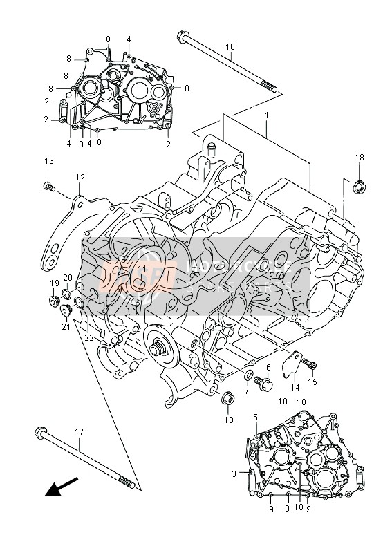 Suzuki LT-A400F(Z) KINGQUAD ASi 4x4 2014 Caja Del Cigüeñal para un 2014 Suzuki LT-A400F(Z) KINGQUAD ASi 4x4