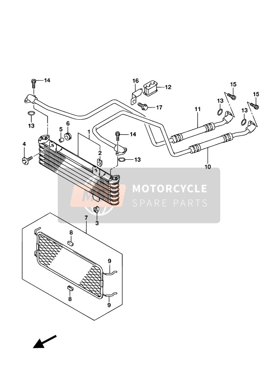 Suzuki LT-F400F KINGQUAD FSi 4X4 2019 Enfriador de aceite para un 2019 Suzuki LT-F400F KINGQUAD FSi 4X4