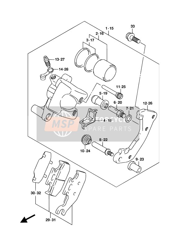 Suzuki LT-F400F KINGQUAD FSi 4X4 2019 BREMSSATTEL VORNE für ein 2019 Suzuki LT-F400F KINGQUAD FSi 4X4