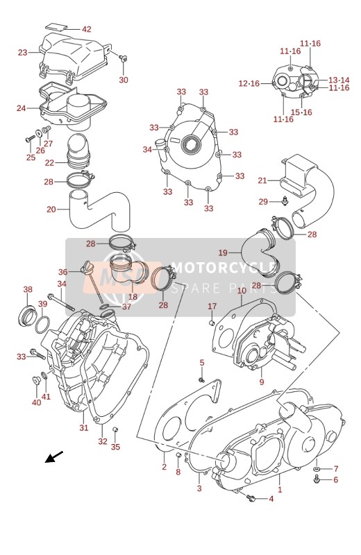 Suzuki LT-Z90 QUADSPORT 2019 Carterdeksel voor een 2019 Suzuki LT-Z90 QUADSPORT