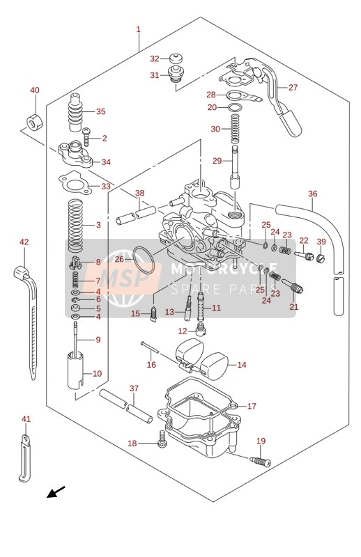 Suzuki LT-Z90 QUADSPORT 2019 Carburateur voor een 2019 Suzuki LT-Z90 QUADSPORT