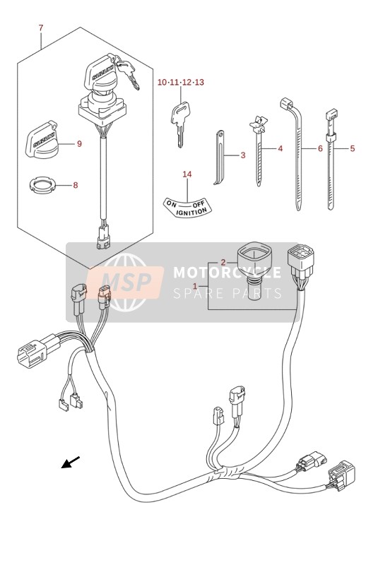 Suzuki LT-Z90 QUADSPORT 2019 KABELBAUM für ein 2019 Suzuki LT-Z90 QUADSPORT