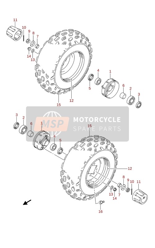 Suzuki LT-Z90 QUADSPORT 2019 Rueda delantera para un 2019 Suzuki LT-Z90 QUADSPORT