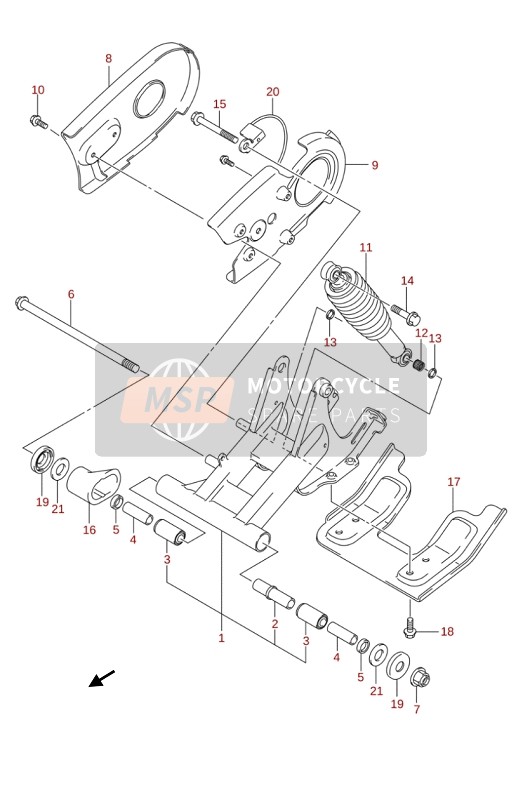 Suzuki LT-Z90 QUADSPORT 2019 Rear Swinging Brake for a 2019 Suzuki LT-Z90 QUADSPORT