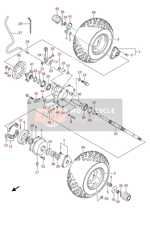 Suzuki LT-Z90 QUADSPORT 2019 REAR WHEEL for a 2019 Suzuki LT-Z90 QUADSPORT