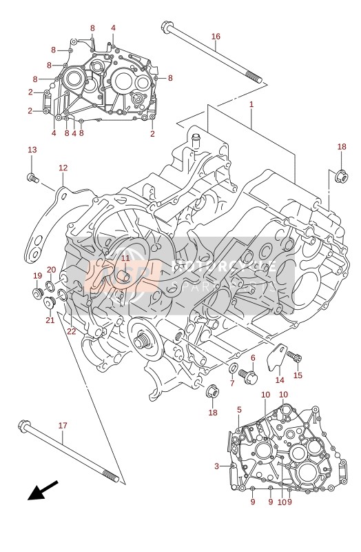 Suzuki LT-A400F KINGQUAD ASi 4X4 2020 Caja Del Cigüeñal para un 2020 Suzuki LT-A400F KINGQUAD ASi 4X4