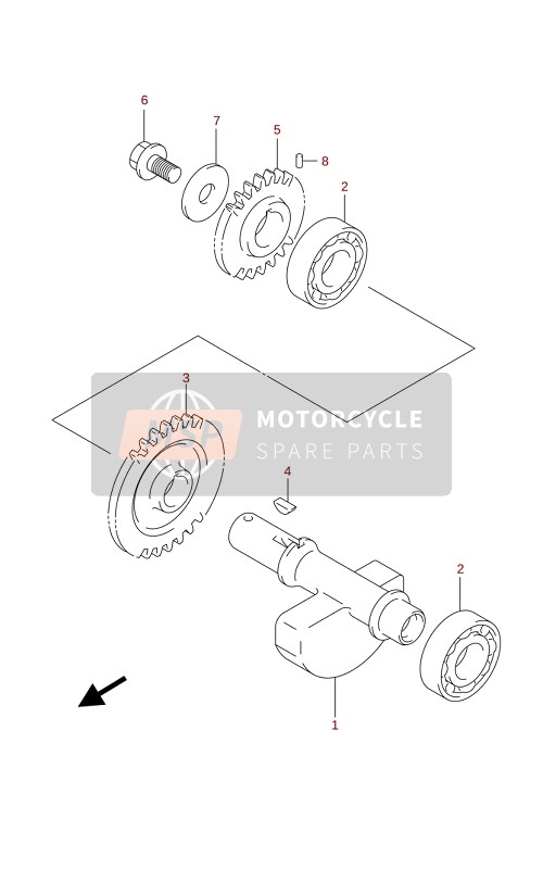 Suzuki LT-A400F KINGQUAD ASi 4X4 2020 Balanceador de manivela para un 2020 Suzuki LT-A400F KINGQUAD ASi 4X4