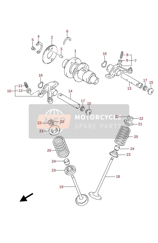 Suzuki LT-A400F KINGQUAD ASi 4X4 2020 Árbol De Levas & Válvula para un 2020 Suzuki LT-A400F KINGQUAD ASi 4X4