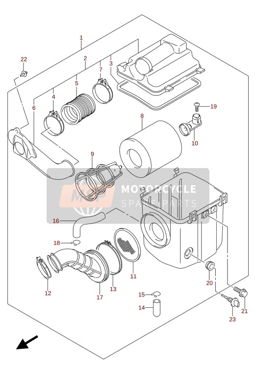 Suzuki LT-A400F KINGQUAD ASi 4X4 2020 Filtro de aire para un 2020 Suzuki LT-A400F KINGQUAD ASi 4X4