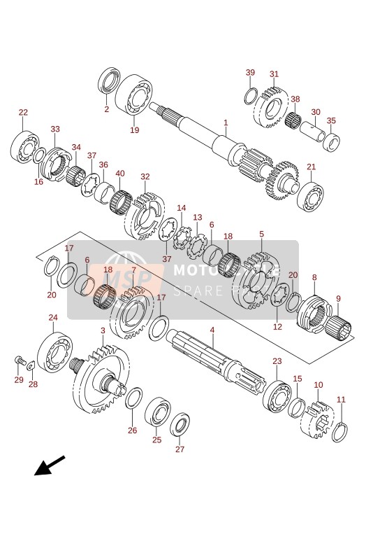 Suzuki LT-A400F KINGQUAD ASi 4X4 2020 Trasmissione (2) per un 2020 Suzuki LT-A400F KINGQUAD ASi 4X4