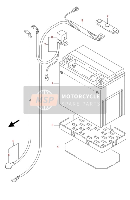 Suzuki LT-A400F KINGQUAD ASi 4X4 2020 Batterie pour un 2020 Suzuki LT-A400F KINGQUAD ASi 4X4